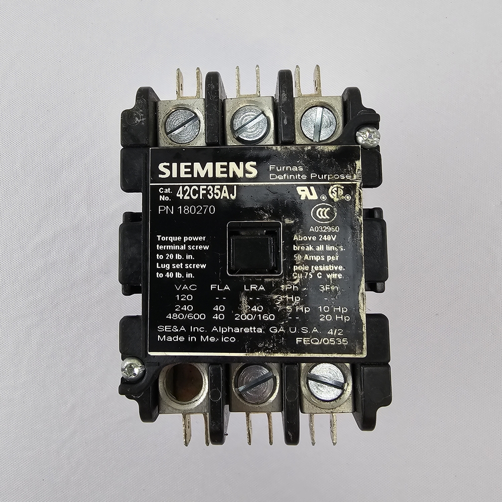 Siemens Furnas 42CF35AJ Definite Purpose Contactor 40A 24V Coil